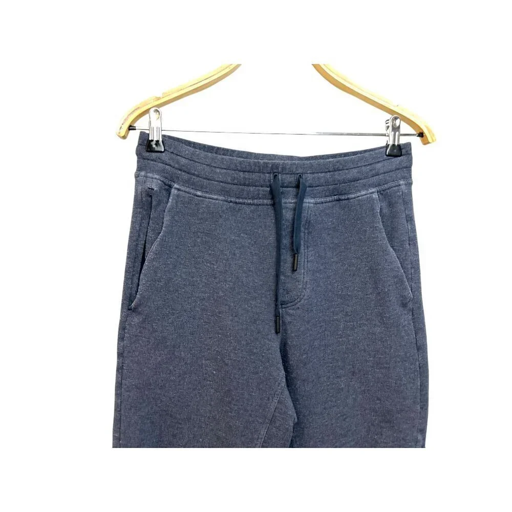 Lululemon Joggers Sweatpants Heather Gray Blue Faux Zipper Size Small